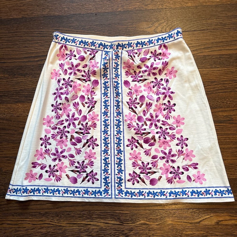 Sophie Max Cream Skirt Pink & Blue Floral